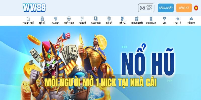 Đăng ký WW88 chỉ một nick chính chủ